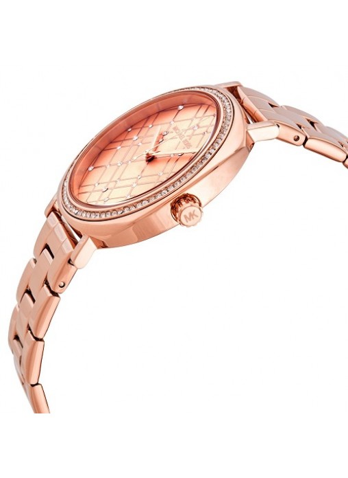 MONTRE Michael Kors Nia Quartz Rose Gold Crystal Dial Ladies Watch MK3990