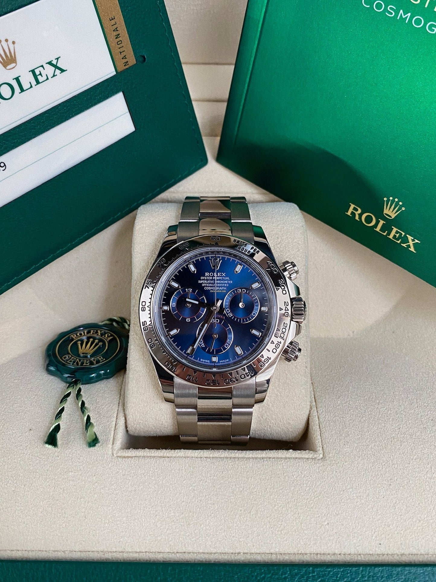 Rolex Daytona White Gold De Cadran Blue