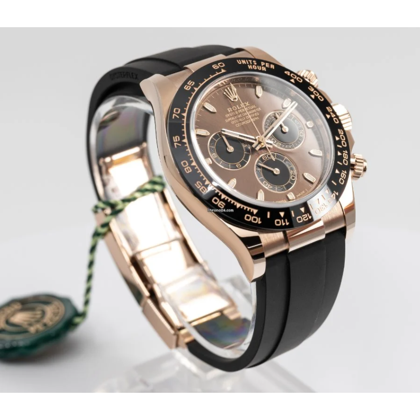 Rolex Daytona  Rose Gold with chocolate Dial Black Ceramic Bezel Oyste