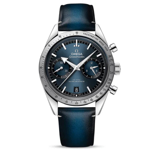 Ω OMEGA  Speedmaster 57 Cuir Bleu