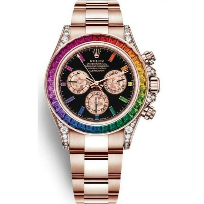 Homme Rolex Daytona Rainbow ROSE GOLD