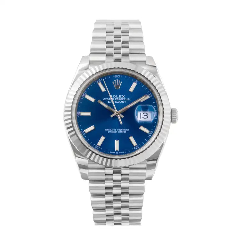 Rolex Datejust Blue Stick Dial Oyster